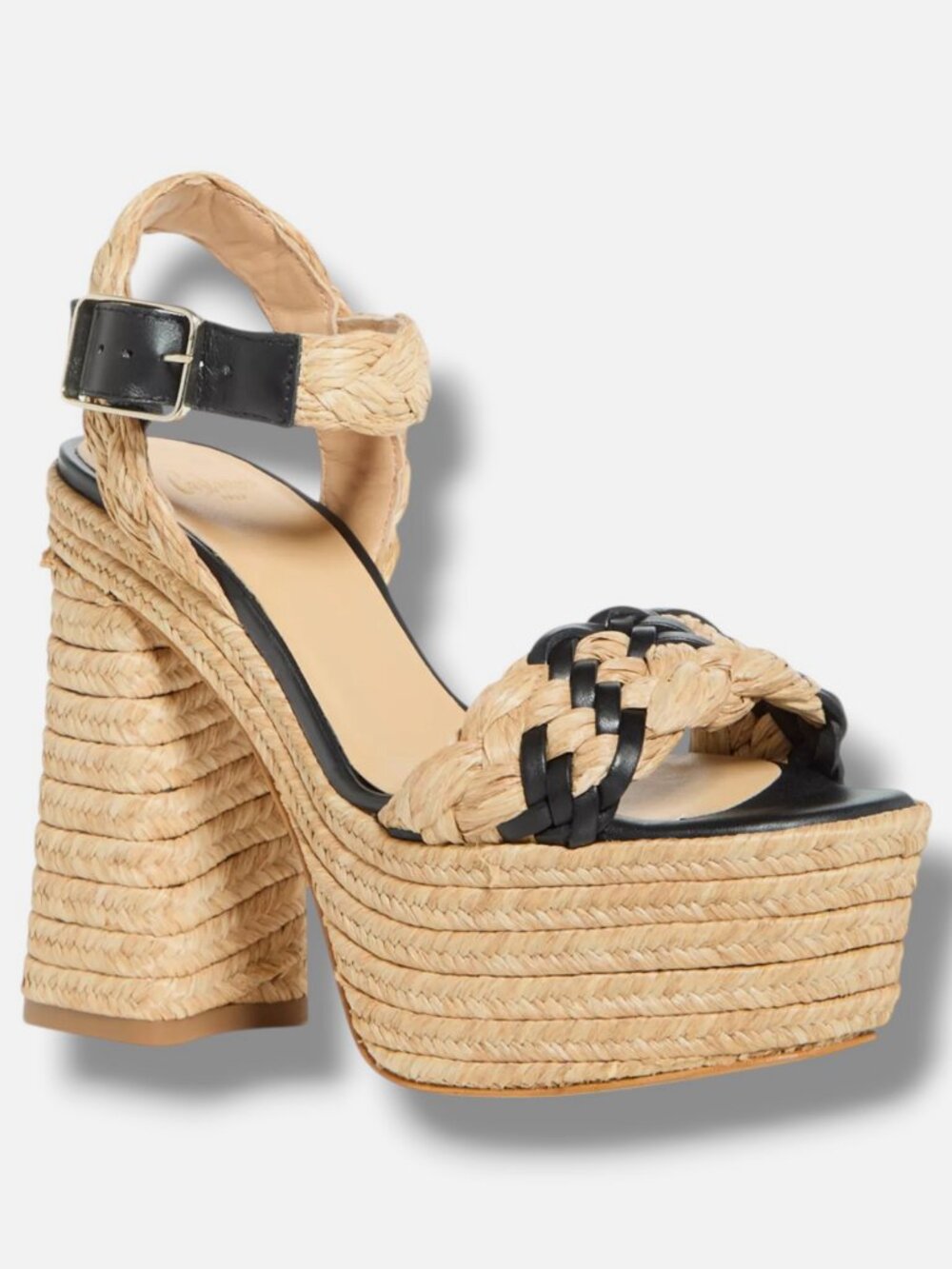 Castañer Women's Beige Agnes High Block Heel Espadrille Sandals Shoes Size 37